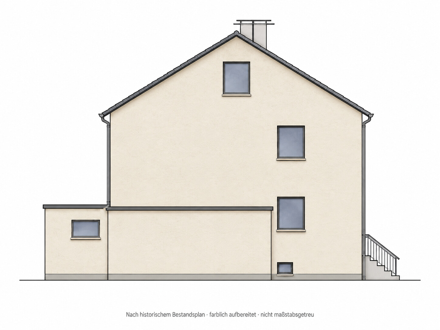 Nordansicht – historischer Bestandsplan
