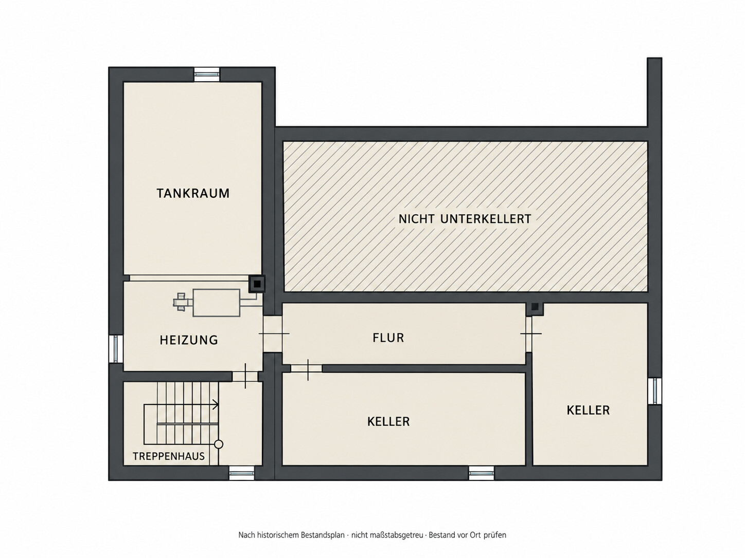 Grundriss Kellergeschoss – historischer Plan