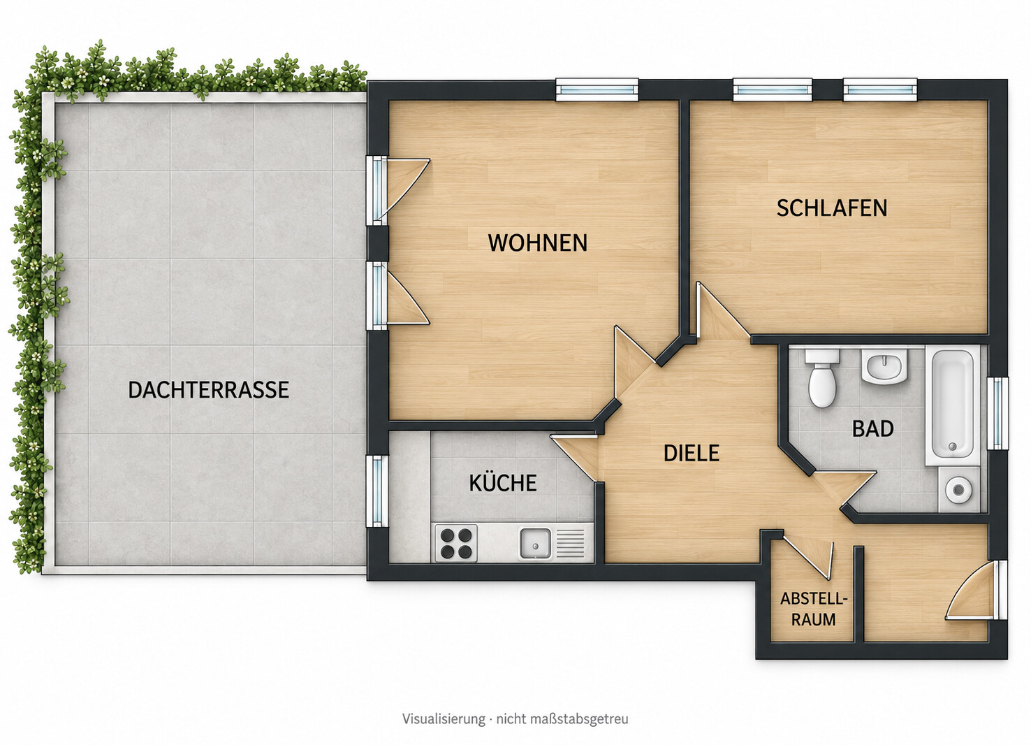 Grundriss 2. Obergeschoss – Visualisierung