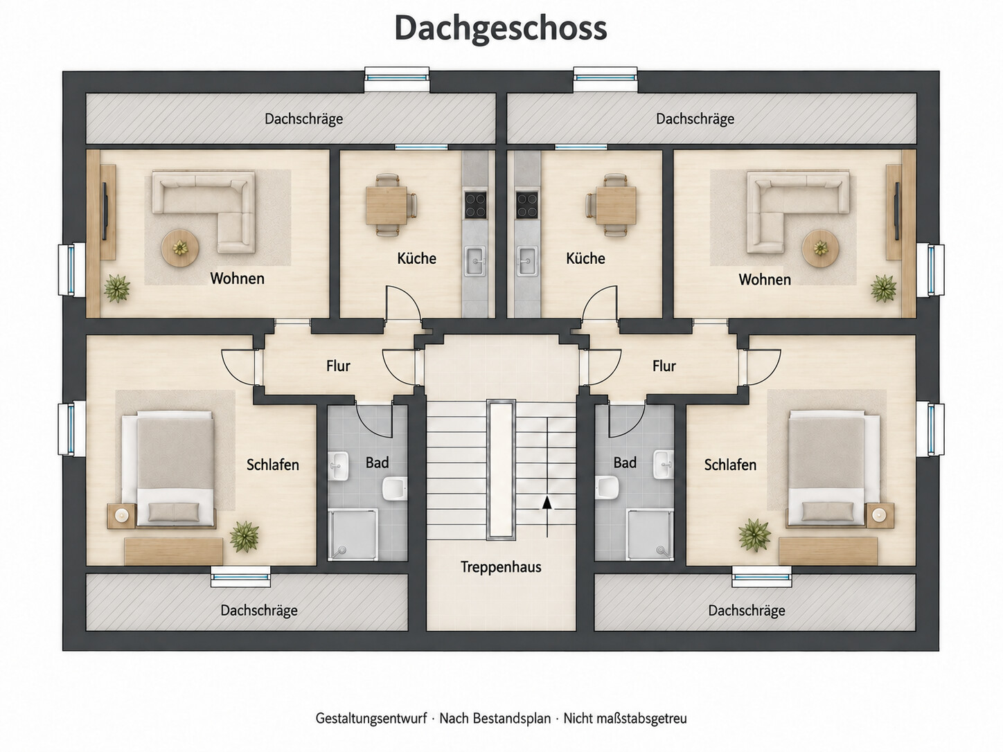 Dachgeschoss – Einrichtungsvorschlag