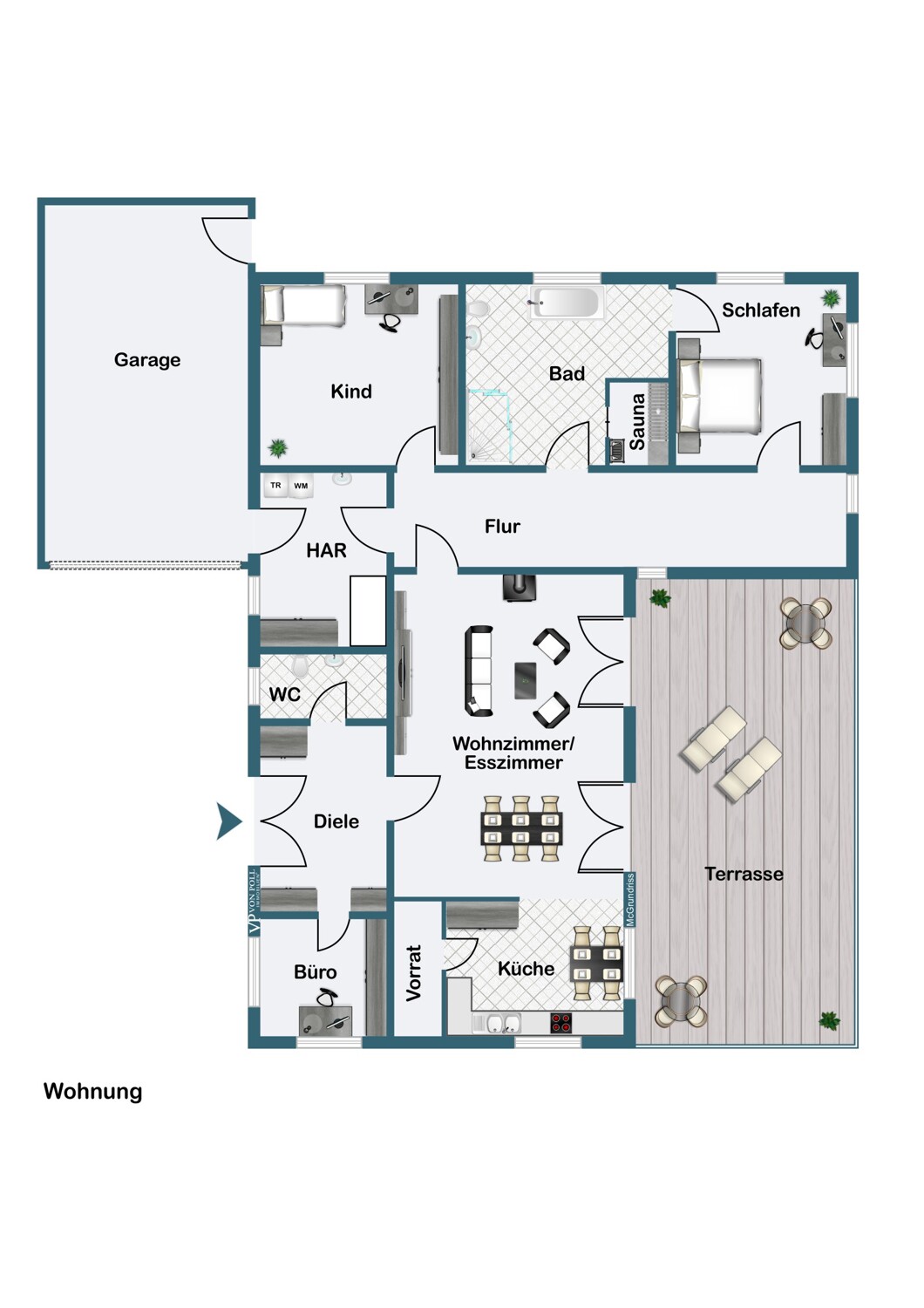 Moderner Bungalow mit Sauna und Hofleben vor der Tür
