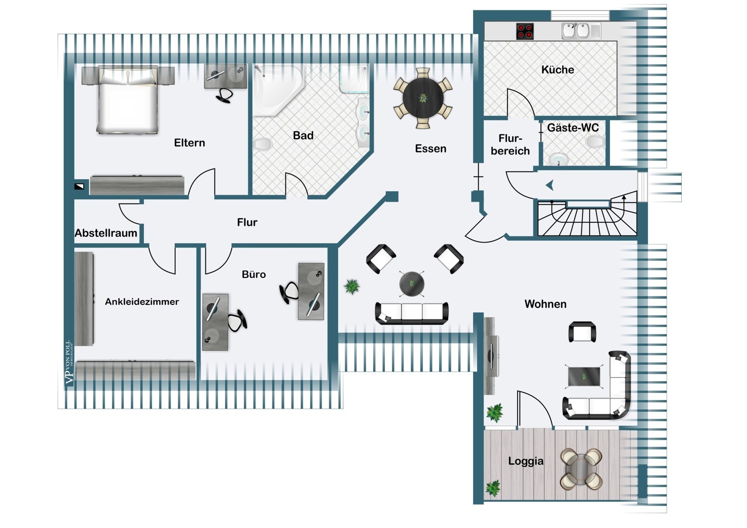 Exklusive Dachgeschosswohnung mit hochwertiger Ausstattung