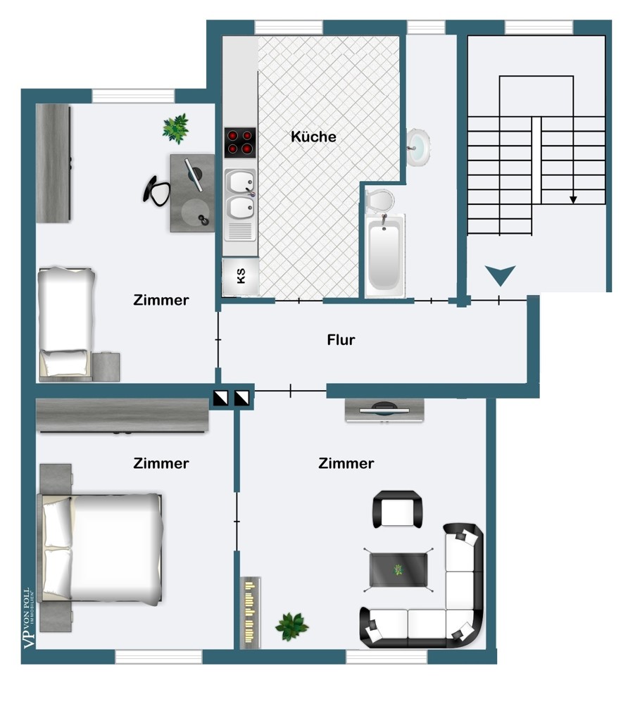 moderne, geräumige Wohnung in zentraler Lage