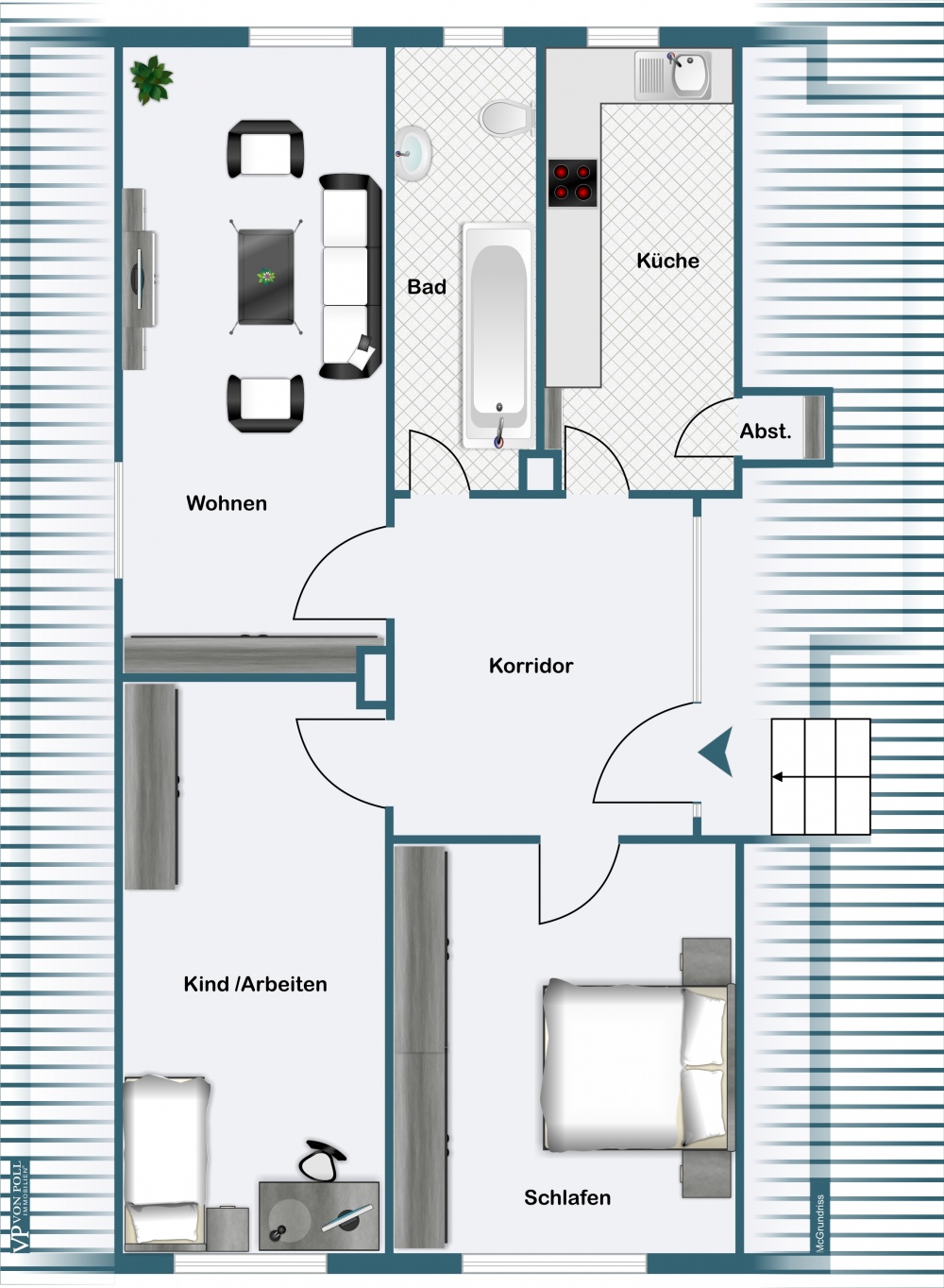 Schöne Wohnung mit Blick über den Ahlenberg