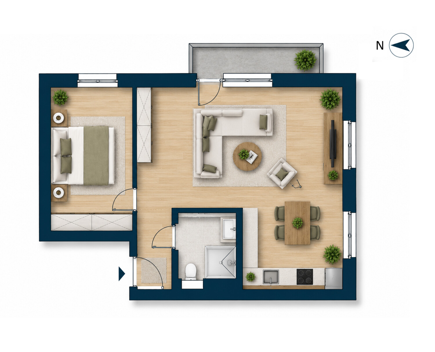 2-Zimmer | 58,58 m²