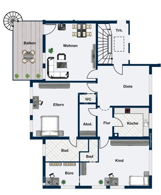 Gemütliche Wohnung mit XXL-Balkon Gemütliche Wohnung mit XXL-Balkon