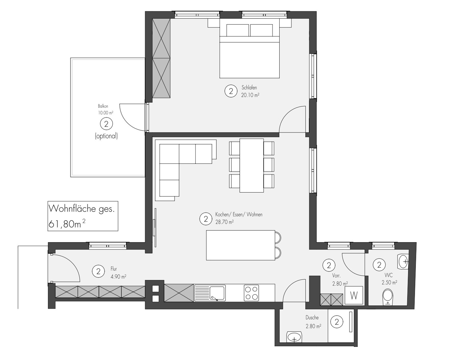 Stylische Zwei-Zimmer-Wohnung