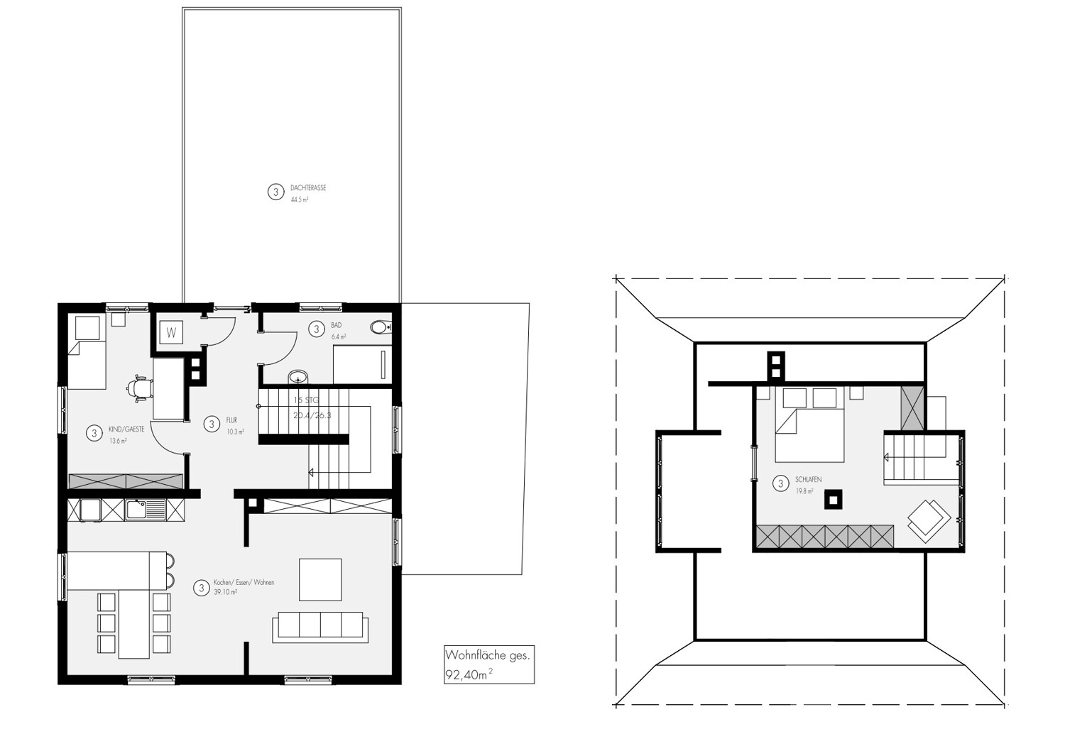 Neuwertige Maisonette mit XXL-Dachterrasse