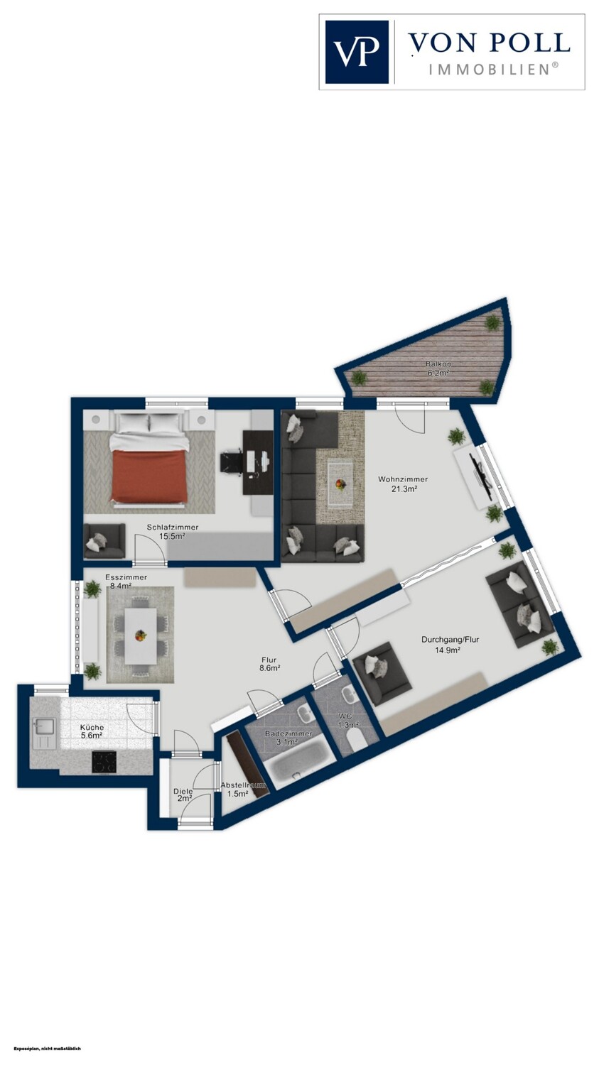 Wohnen mit Weitblick – 3-Zimmer-Eigentumswohnung im 13. Obergeschoss des „Salute“