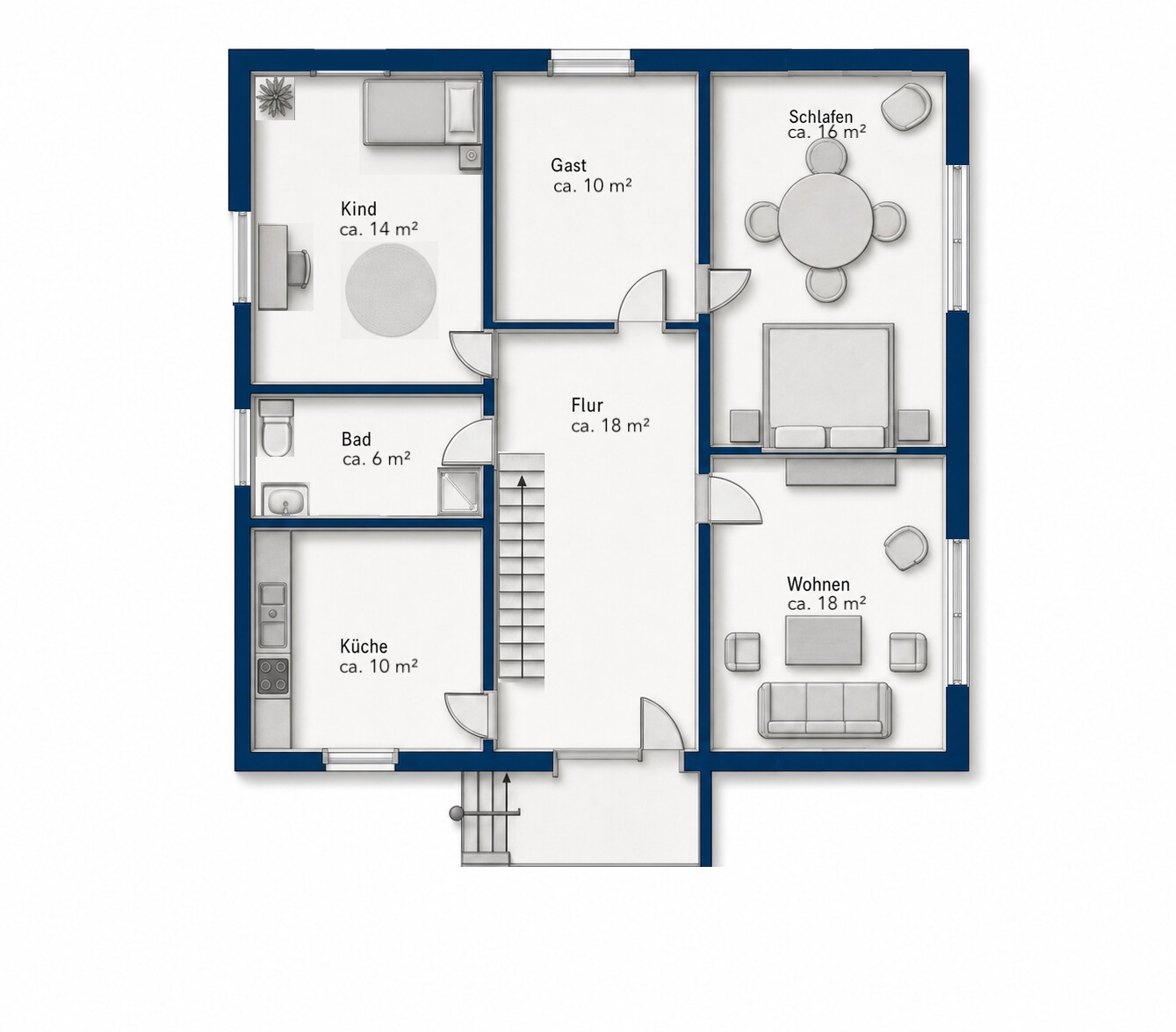 Ein Zuhause mit großzügigem Grundstück