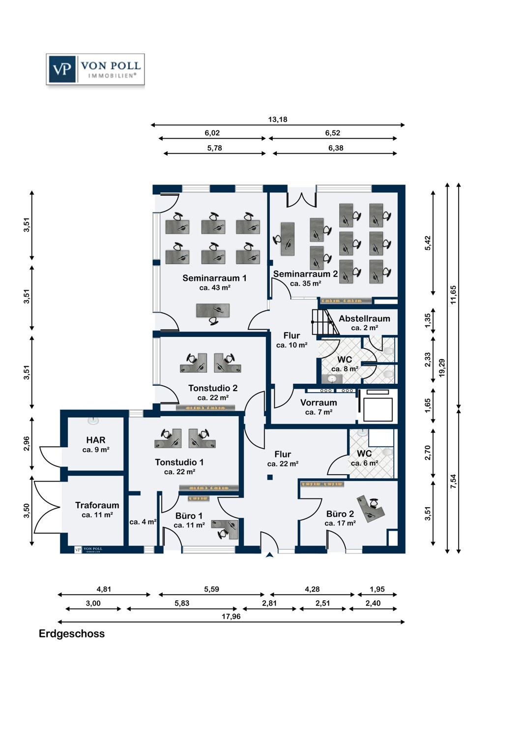 Erdgeschoss mit zwei Einheiten