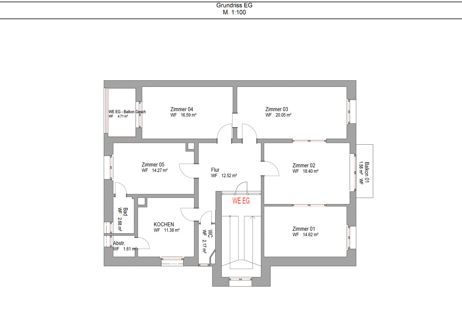 Grundriss Wohnung im Erdgeschoss