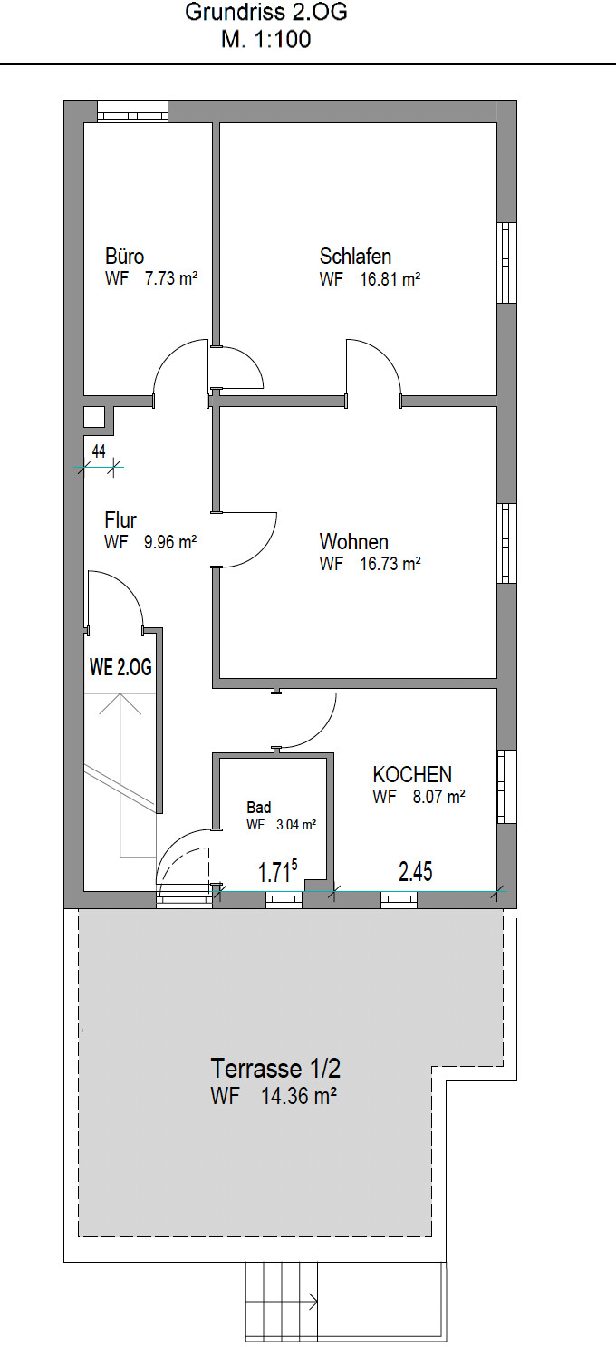 Grundriss Hinterhaus Dachgeschoss