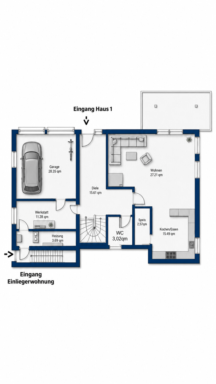 Grundriss Erdgeschoss Haus 1