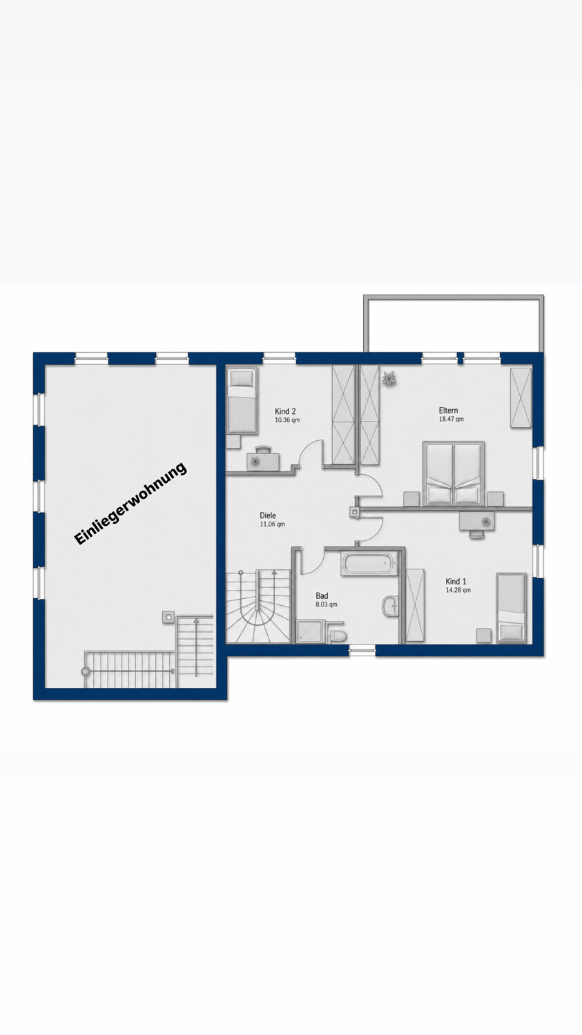 Grundriss Obergeschoss Haus 1