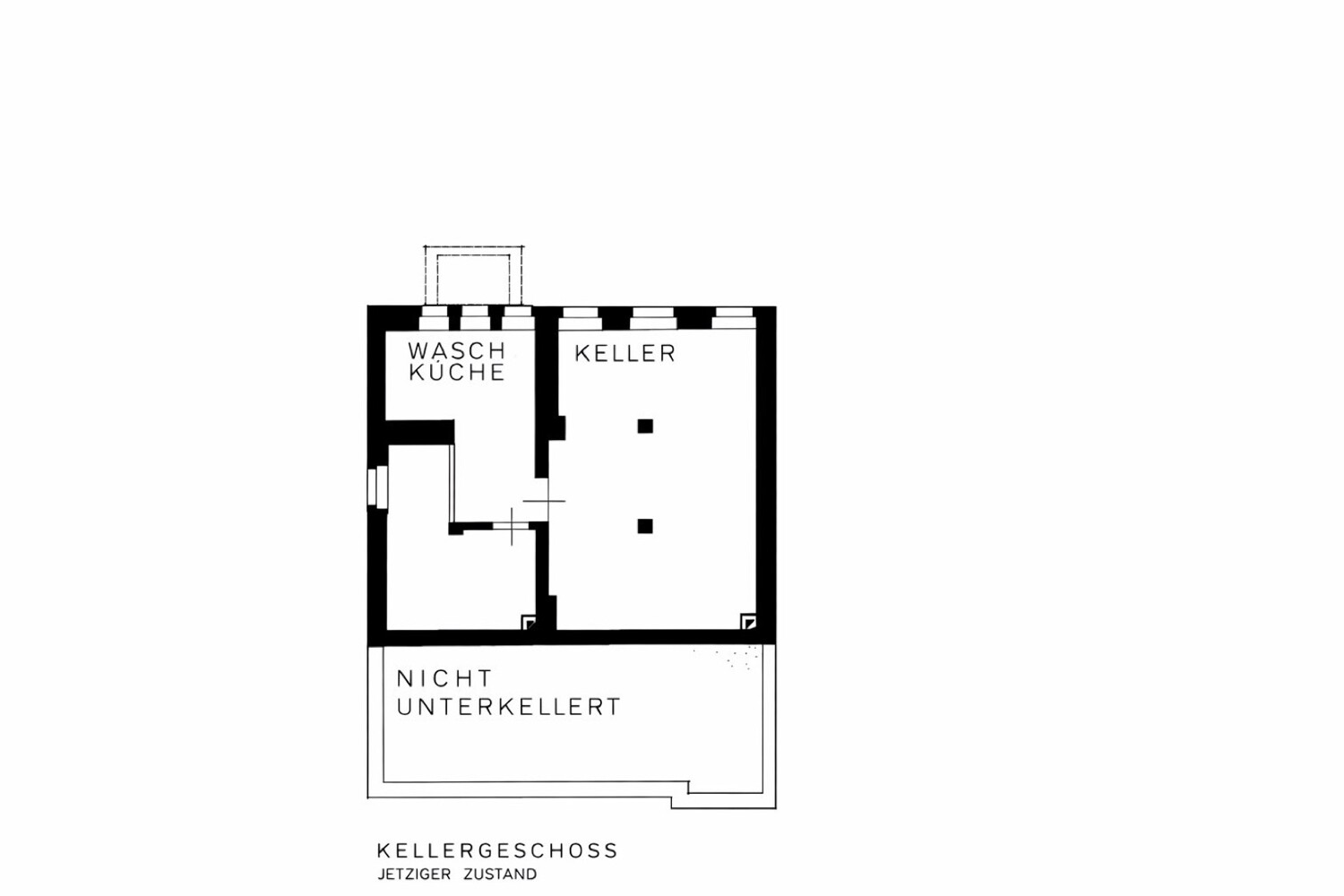 Kellergeschoss auf Gartengeschossniveau