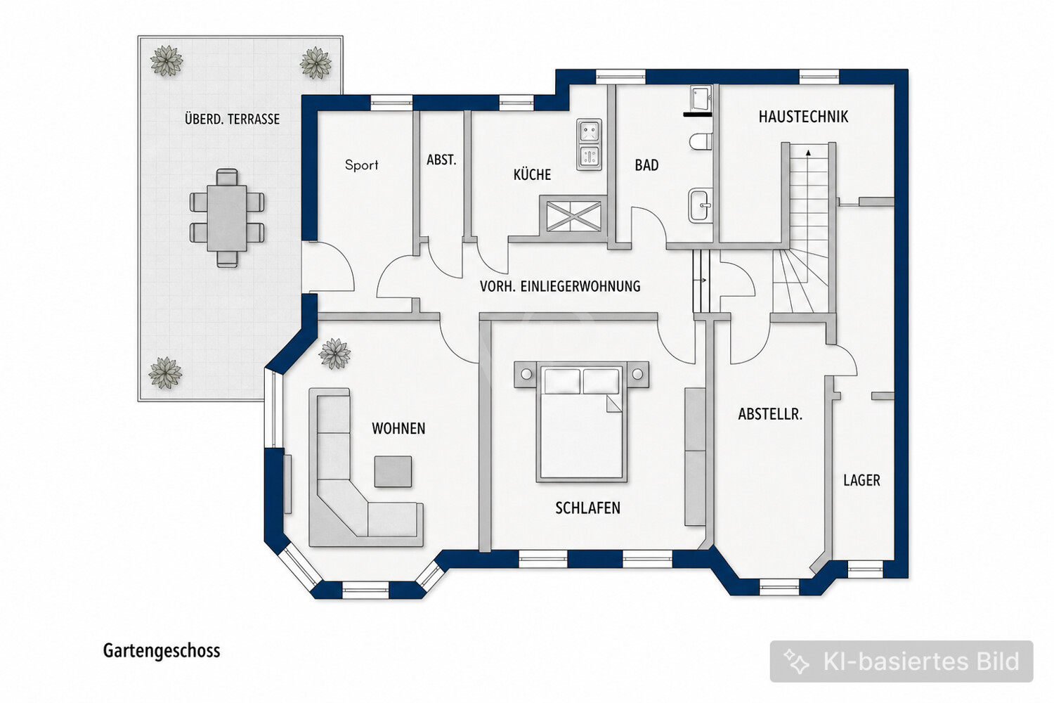 Herrschaftliche Villa mit sonnigem Garten, Neckarblick und separater Praxisfläche (96 m²)