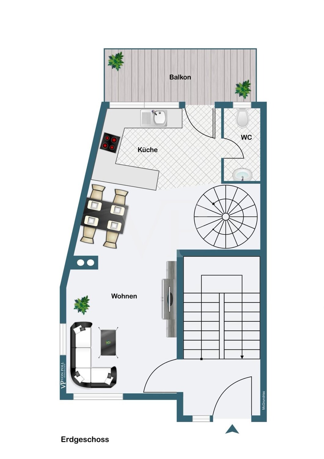 Charmante 2-Zimmer
Maisonettewohnung mit 2 Balkonen in zentraler Innenstadtlage von Biberach
