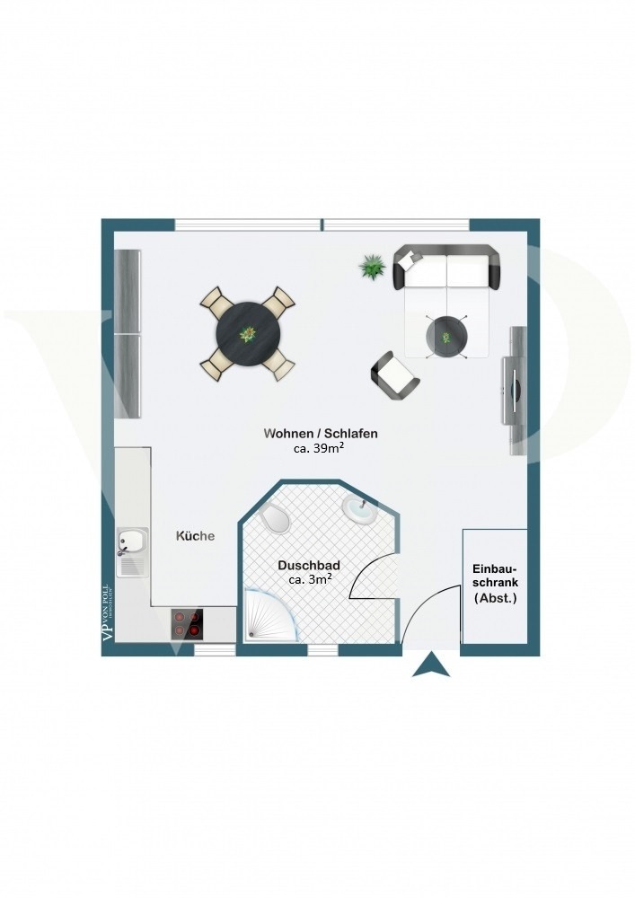 1-Zimmer-Einliegerapartment