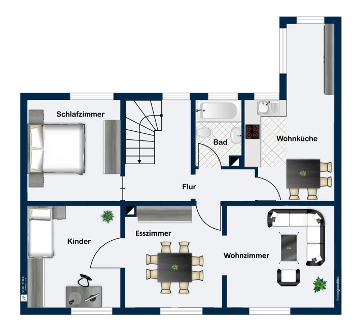 Obergeschoss Variante Zweifamilienhaus Obergeschoss Variante Zweifamilienhaus