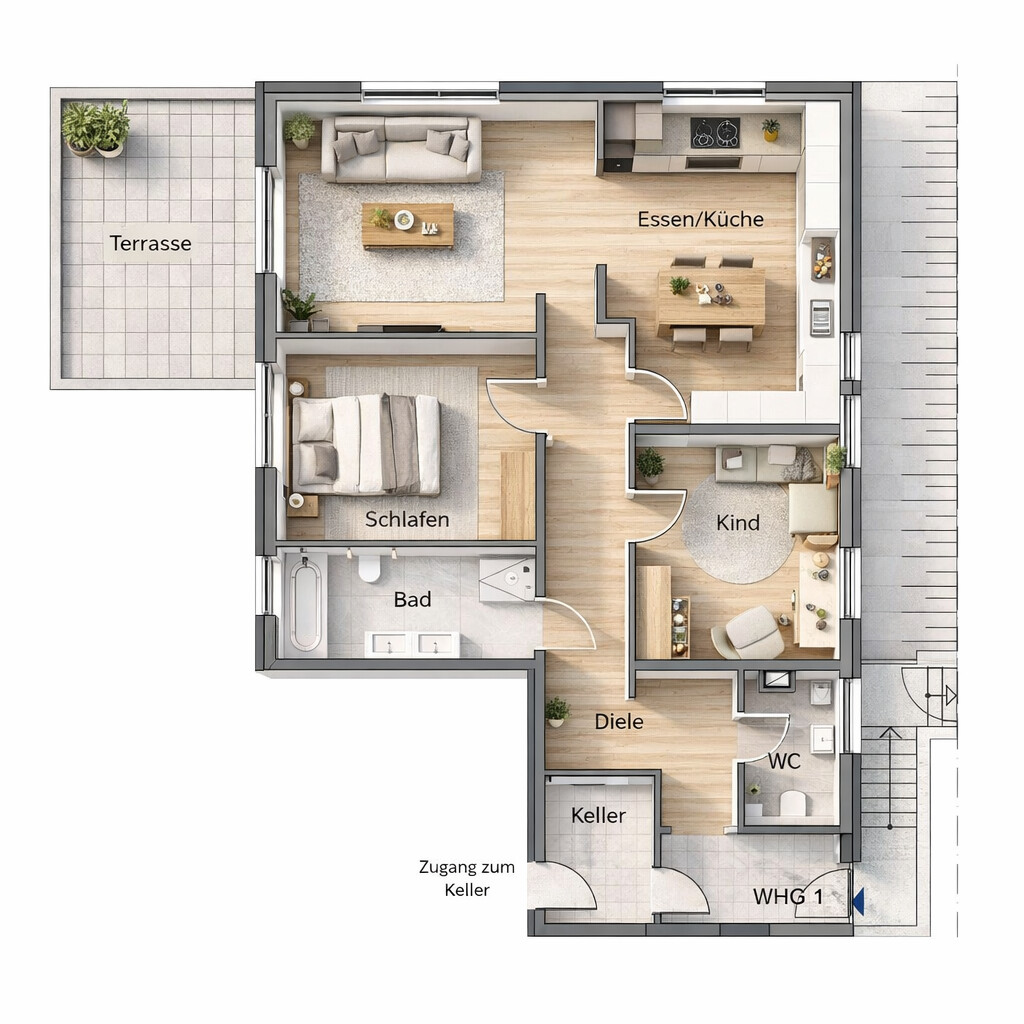Grundriss Wohnung 1