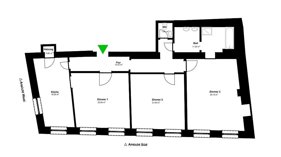 3-Zi.-Whg. inkl. EBK, mitten in der Altstadt, WG-geeignet