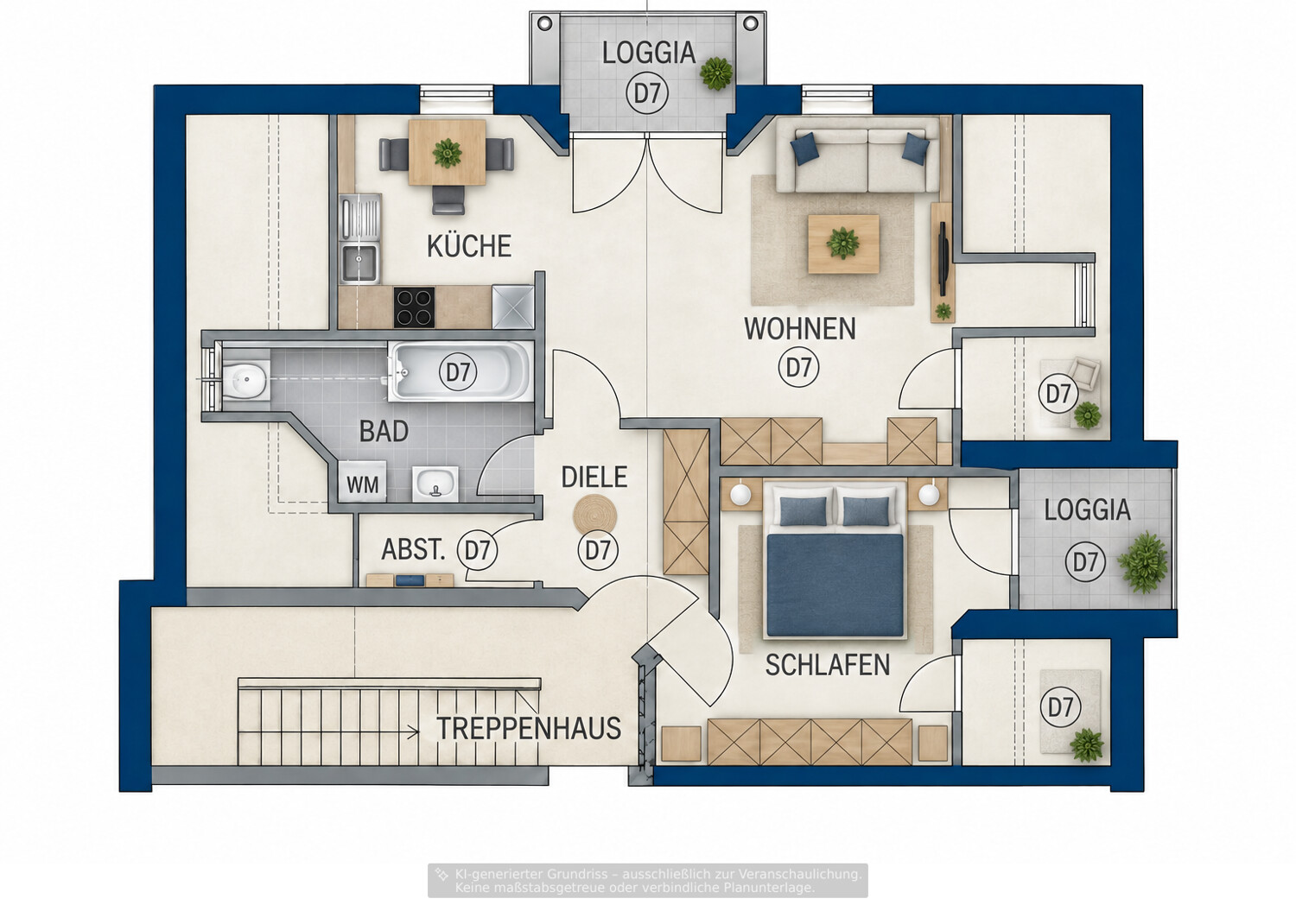 2-Zimmer-Dachgeschosswohnung in zentraler Lage von Bad Füssing