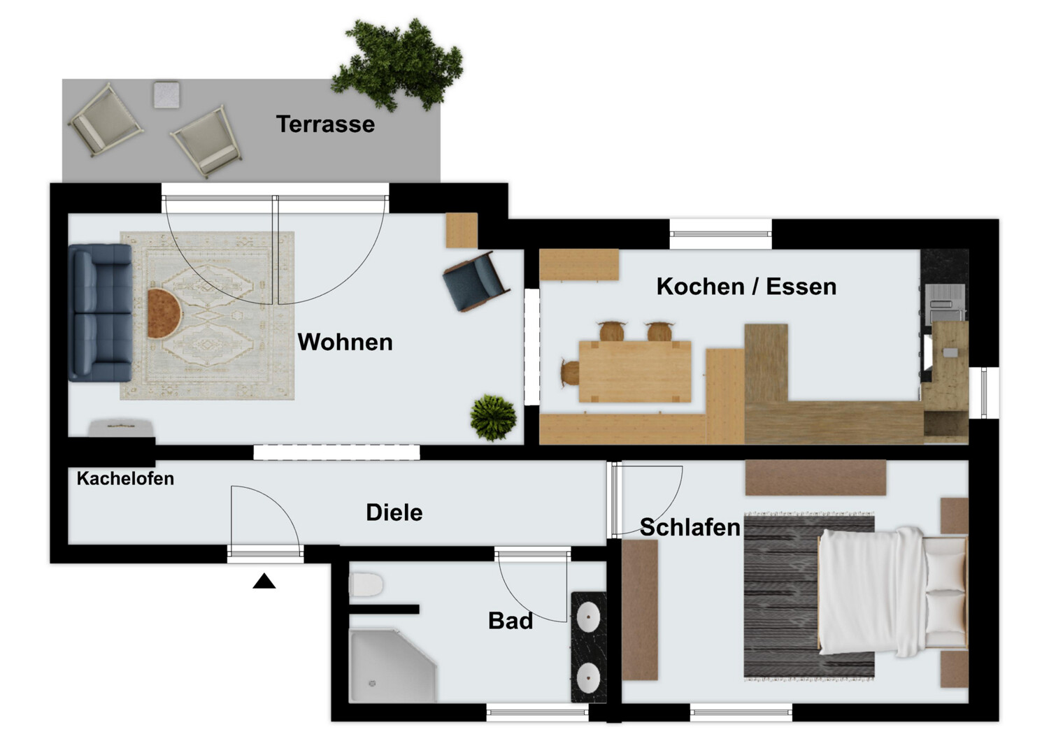 Exklusive voll möblierte Zweizimmerwohnung in Europas größtem Quellness und Golfresort