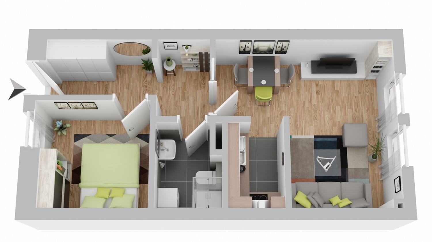 2-Raum Wohnung