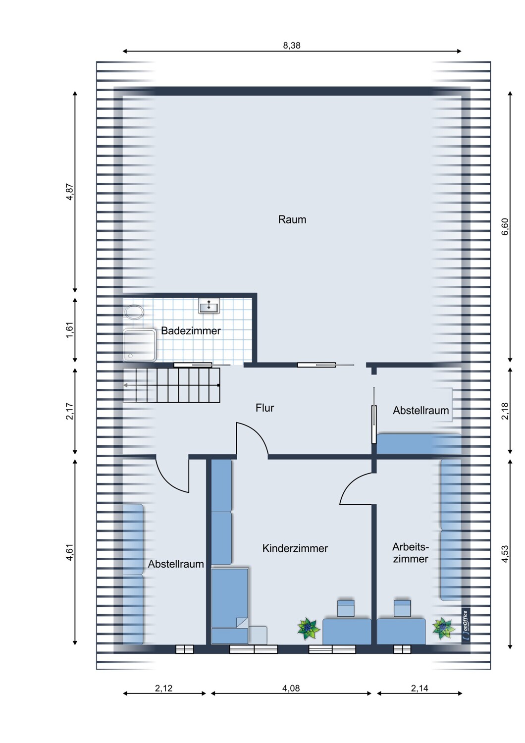 Dachgeschoss vorderes Haus