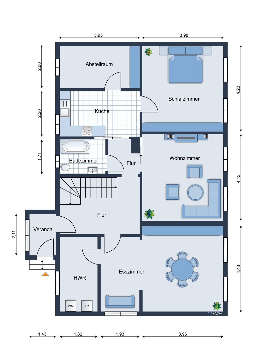 Erdgeschoss vorderes Haus