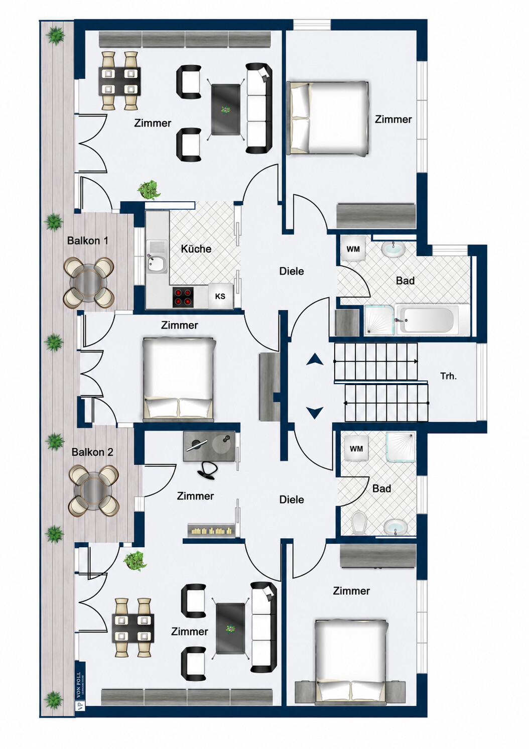 Viel Platz.  Viel Licht. Viele Möglichkeiten - Großzügige 5-Zimmer-Wohnung