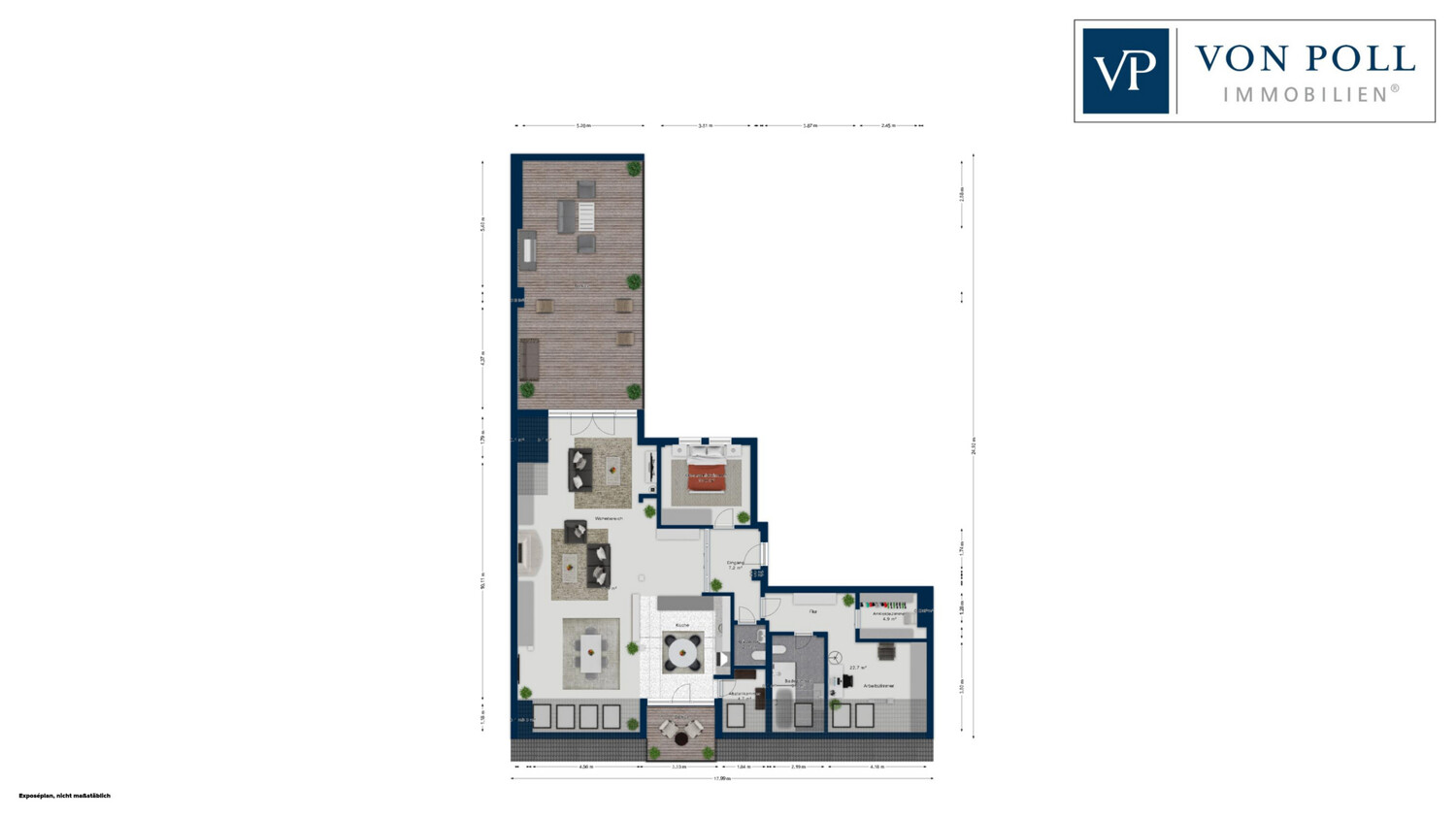 Grundriss mit Möbel