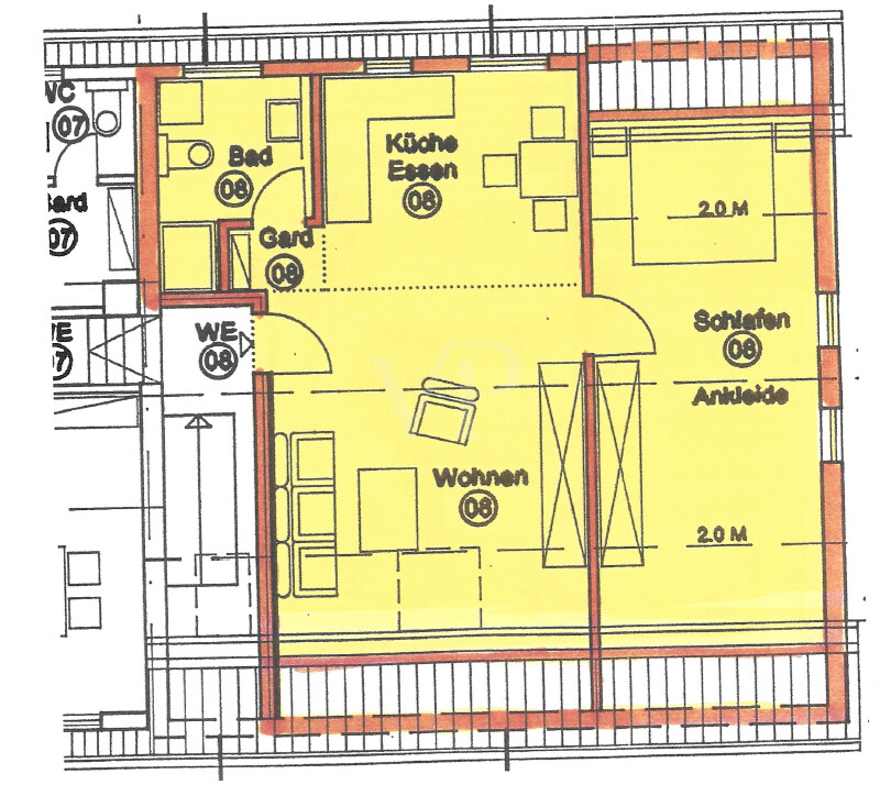 Grundriss 1-Zimmer-Studio