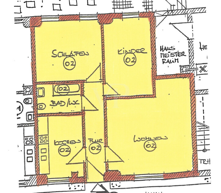 Grundriss 3-Zimmer-Wohnung