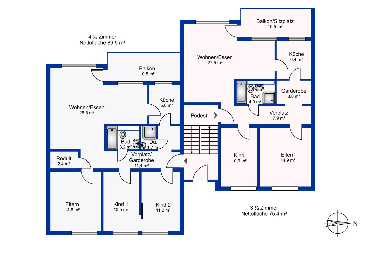 Wohnungen - Etage 1 - 3