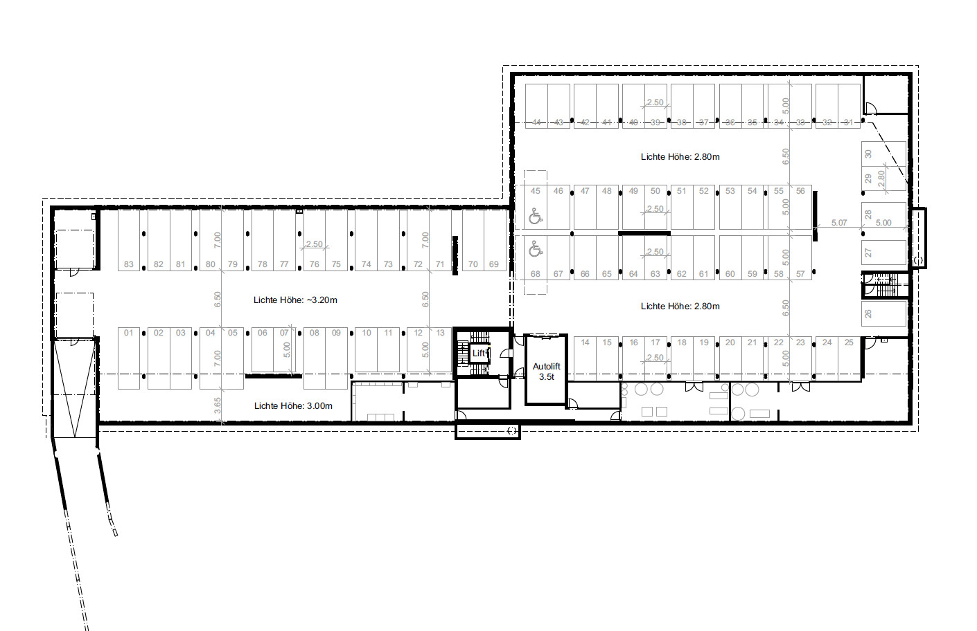 Grundriss Einstellhalle UG Grundriss Einstellhalle UG