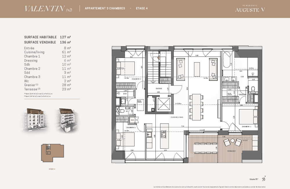 Plan de vente - Penthouse - 3 chambres