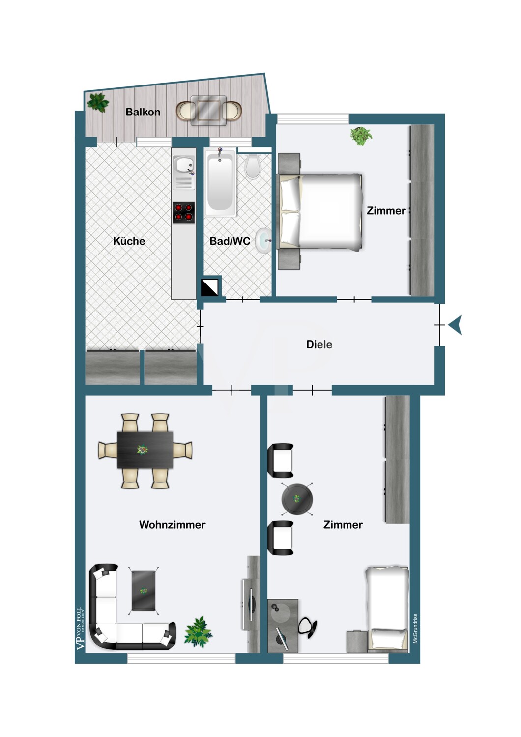 Großzügige 3-Zimmer Wohnung