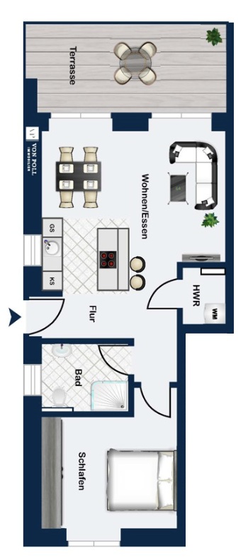 Stilvolle 2-Zimmer-Erdgeschosswohnung mit hochwertiger Küche im Weyher Ortskern