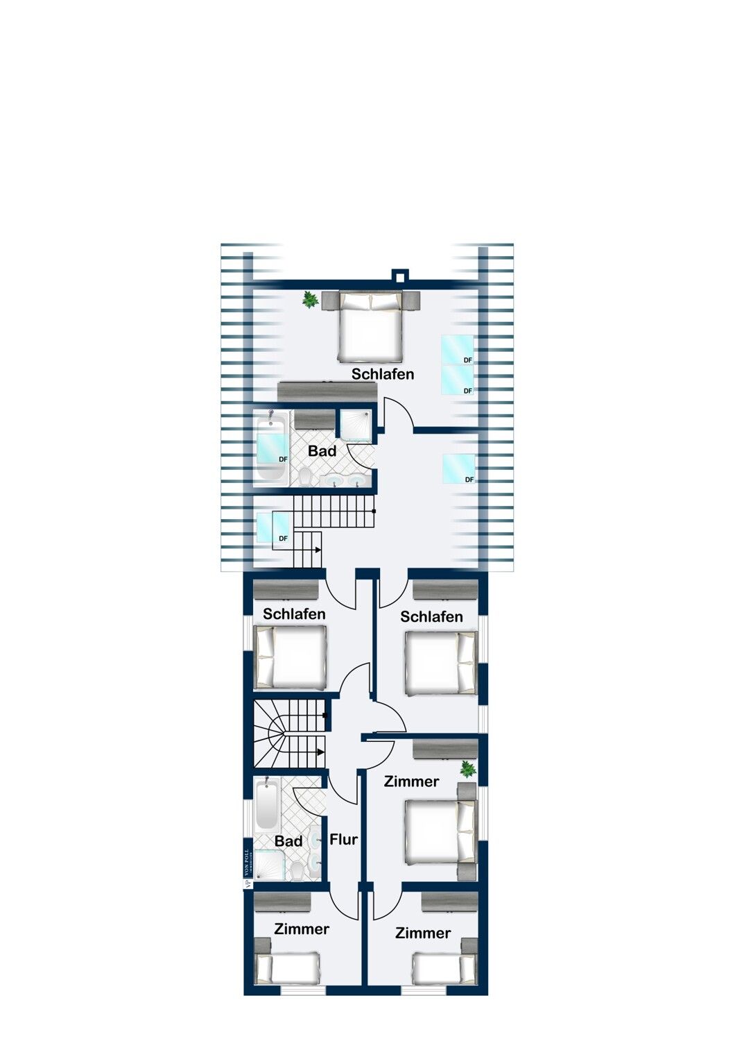 OG bzw. DG Altbau + Umbau OG bzw. DG Altbau + Umbau