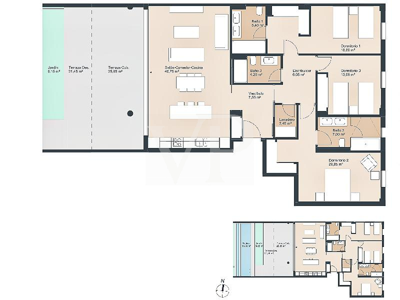 Ejemplo plano / Example floorplan / Beispiel Grundriss