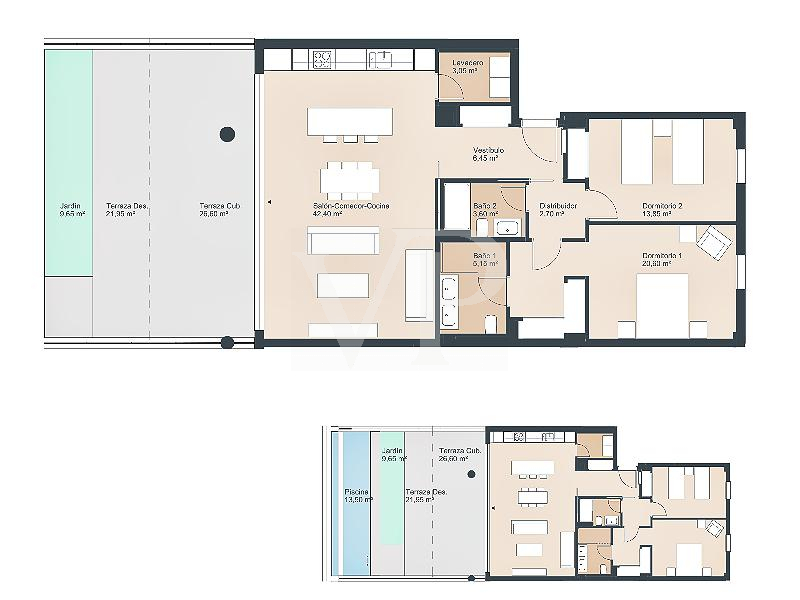 Ejemplo plano / Example floorplan / Beispiel Grundriss