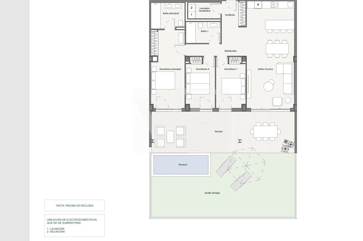 Neubau direkt am Meer in Callao Salvaje - 3 Schlafzimmer Wohnung
