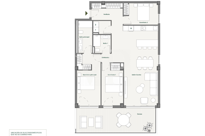 Neubau direkt am Meer in Callao Salvaje - 3 Schlafzimmer Wohnung