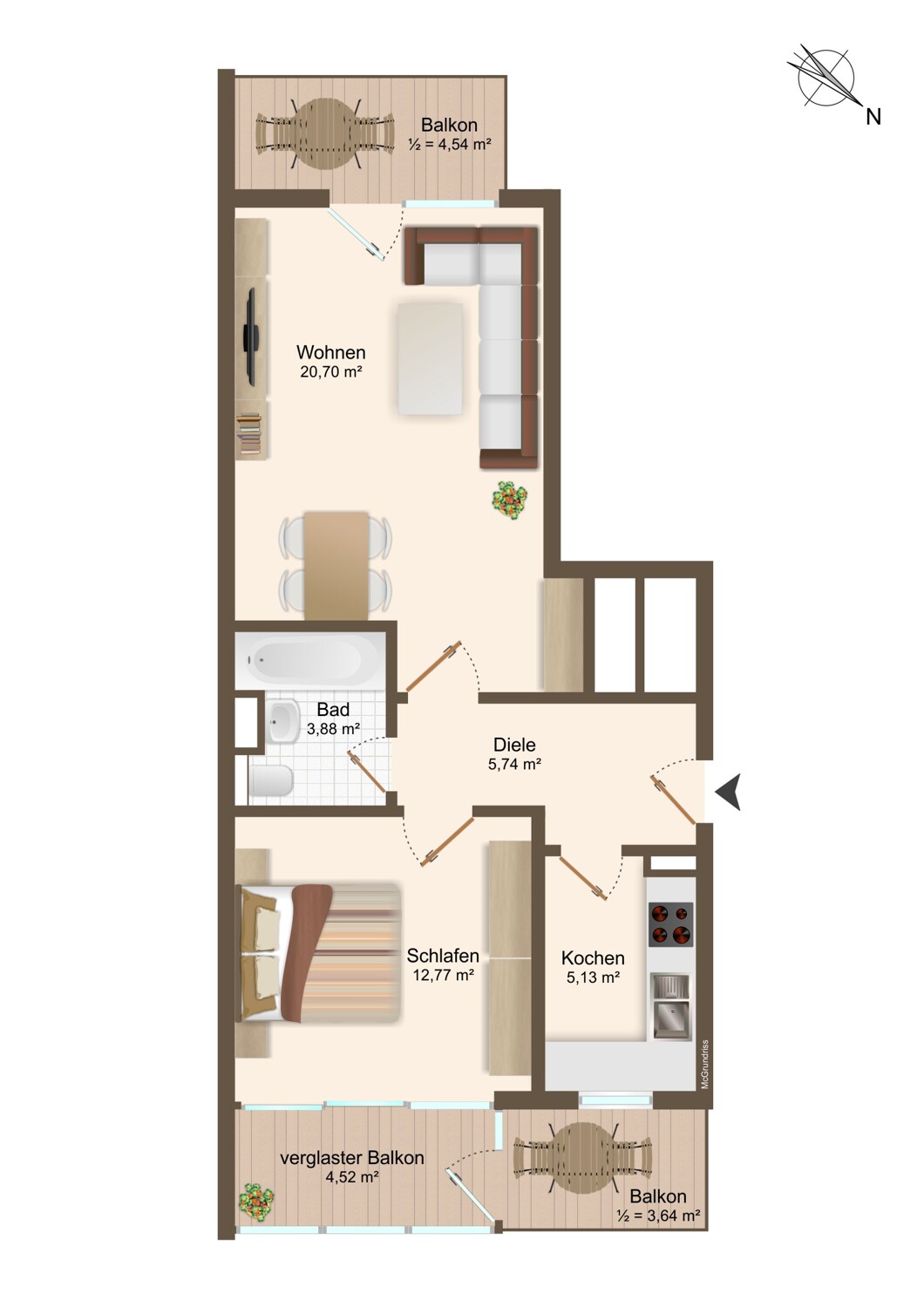 2-Zi-Wohnung