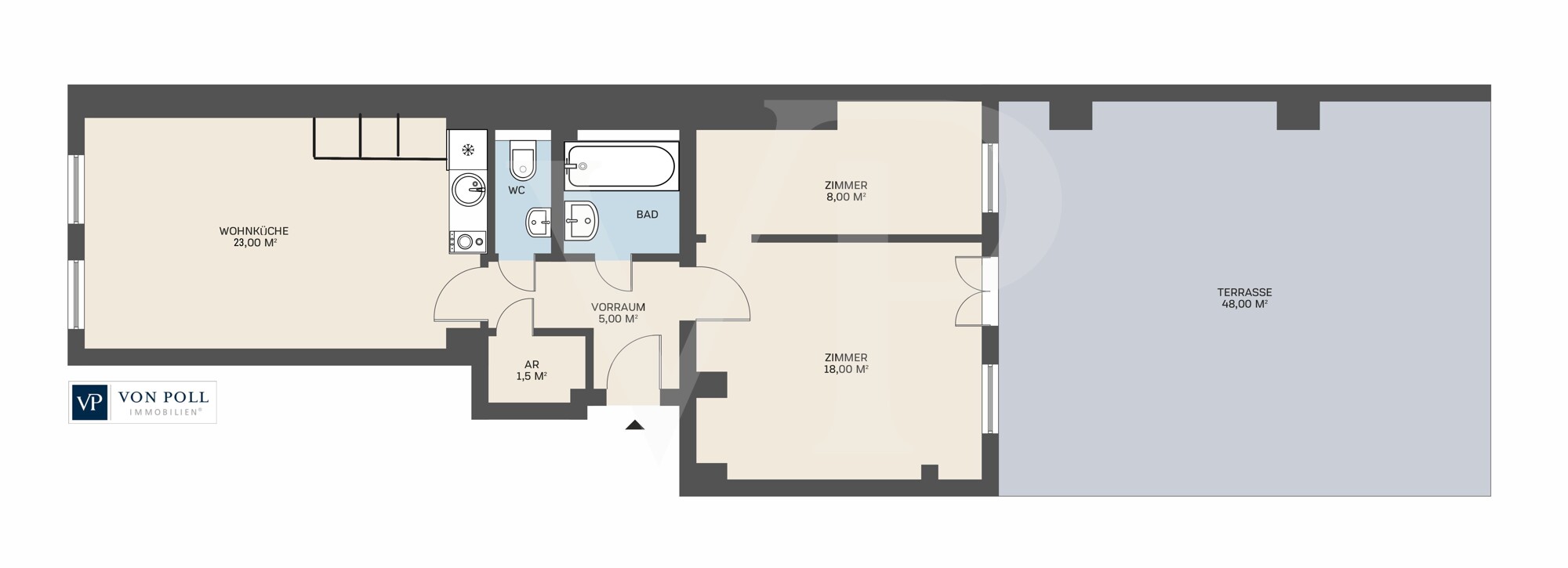 3-Zimmer Wohnung Nähe Wiener Staatsoper mit großer Terrasse