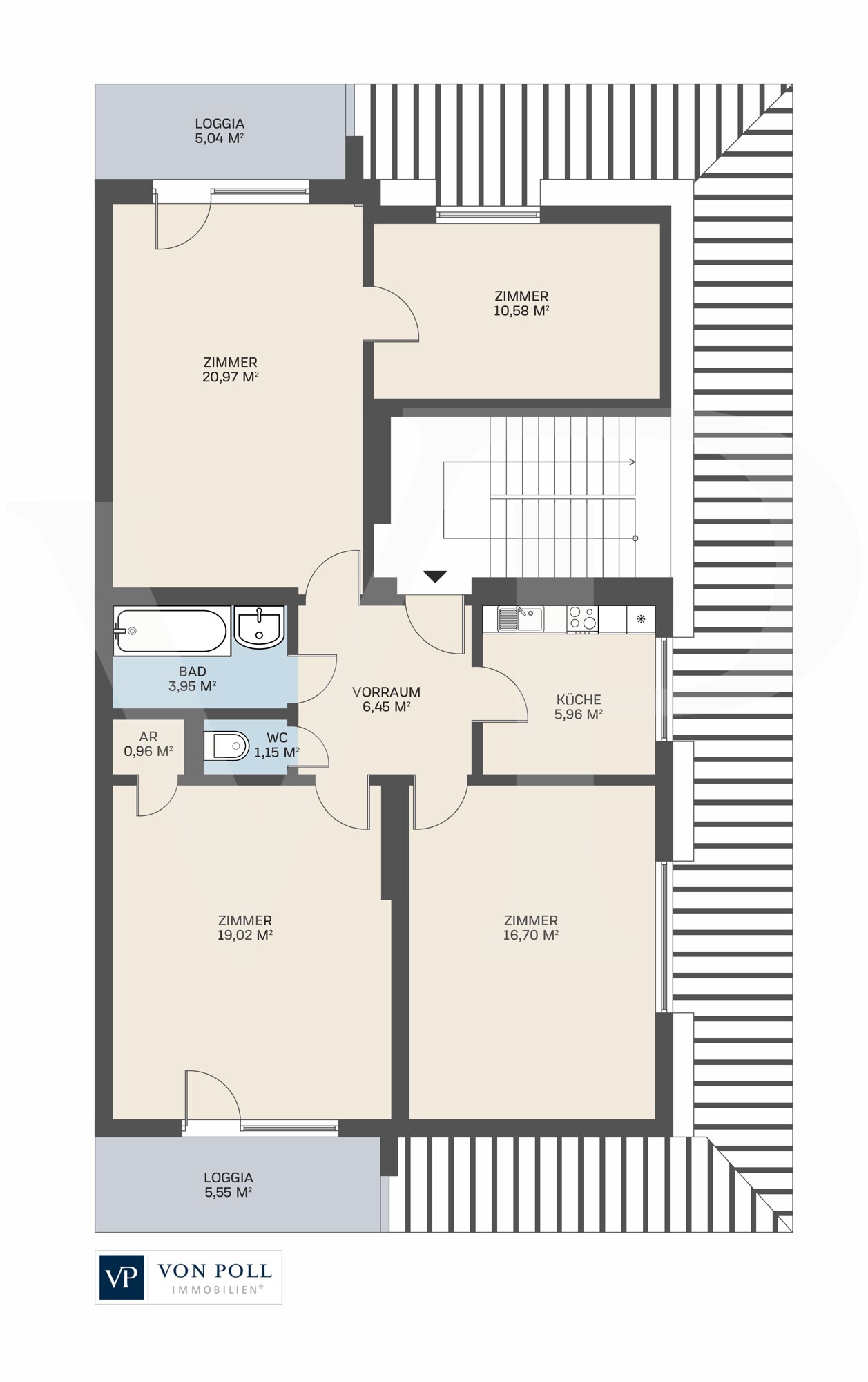 Zentral gelegene ruhige 4-Zimmerwohnung mit zwei Balkonen in Wien Sievering