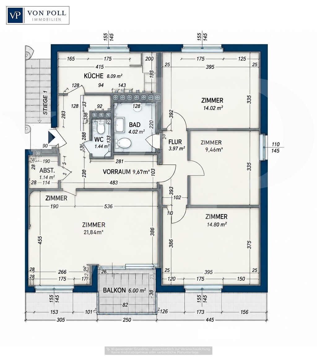 Charmante 4-Zimmer-Wohnung mit Balkon in gepflegter Wohnlage in Grinzing - 1190