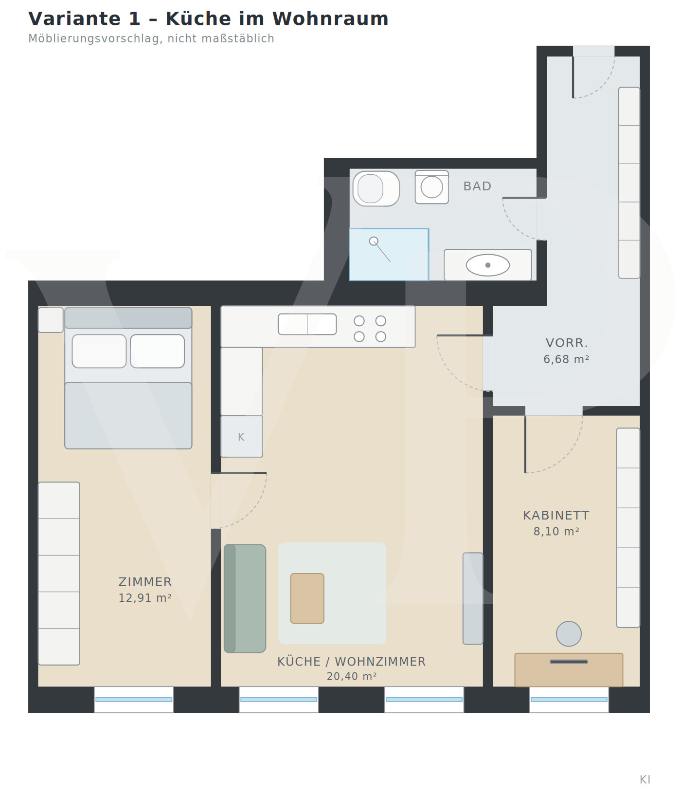 Wohnen mit Weitblick: 2 Zimmer Wohnung im 4. Stock in Donaunähe
